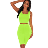 Womens Summer Solid Color 2 PIECE Sleeveless Top And Shorts OUTFIT