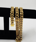 Big Boy! 16mm 14k Gold Plated Cuban Link Chain and Bracelet Set