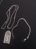 14k 3mm White Gold plated Franco Chain Bracelet and Pendent Set