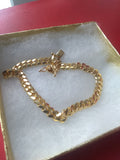 10k 6mm Gold Over 925 Silver Cuban link Bracelet