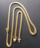 14k 6mm Gold Over 925 Silver Cuban link Chain and Bracelet Set