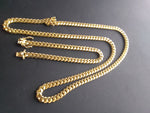 14k 6mm Gold Over 925 Silver Cuban link Chain and Bracelet Set