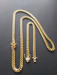 14k 6mm Gold Over 925 Silver Cuban link Chain and Bracelet Set