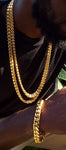 Double Down 14k Cuban link 2 Chains 12mm 26inch, 14mm 28inch and 8inch bracelet