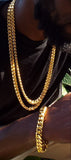 Double Down 14k Cuban link 2 Chains 12mm 26inch, 14mm 28inch and 8inch bracelet