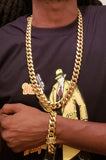 Big Boy! 16mm 14k Gold Plated Cuban Link Chain and Bracelet Set