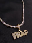 14k Ice out Gold filled 20inch Tennis and Charm