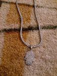 14k Ice out White Gold filled 20inch Tennis and Charm