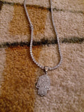 14k Ice out White Gold filled 20inch Tennis and Charm