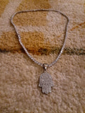 14k Ice out White Gold filled 20inch Tennis and Charm