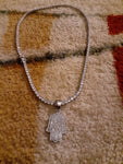 14k Ice out White Gold filled 20inch Tennis and Charm