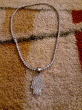 14k Ice out White Gold filled 20inch Tennis and Charm