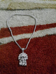 14k Ice out White Gold filled 20inch Tennis and Charm