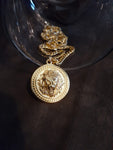 14k 6mm Gold Plated Cuban link Chain and Pendant