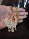 14k 6mm Gold Plated Cuban link Chain and Pendant