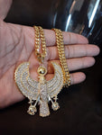 14k 6mm Gold Plated Cuban link Chain and Pendant