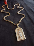 14k 6mm Gold Plated Cuban link Chain and Pendant