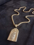 14k 6mm Gold Plated Cuban link Chain and Pendant