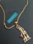 14k 3mm Gold filled Cuban link Chain and Pendant