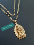 14k 3mm Gold filled Cuban link Chain and Pendant