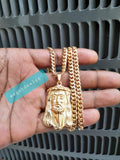 14k 6mm Gold Plated Cuban link Chain and Pendant