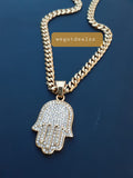 14k 6mm Gold Plated Cuban link Chain and Pendant