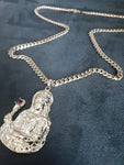 14k 6mm Gold Plated Cuban link Chain and Pendant