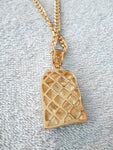 14k 6mm Gold Plated Cuban link Chain and Pendant