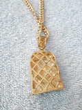 14k 6mm Gold Plated Cuban link Chain and Pendant