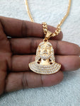 14k 6mm Gold Plated Cuban link Chain and Pendant