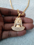 14k 6mm Gold Plated Cuban link Chain and Pendant