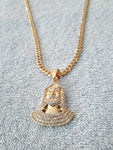 14k 6mm Gold Plated Cuban link Chain and Pendant