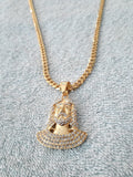 14k 6mm Gold Plated Cuban link Chain and Pendant