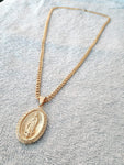 14k 6mm Gold Plated Cuban link Chain and Pendant