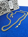 14k 6mm Gold Plated Flat lock Cuban link Chain and bracelet set