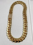 Gold plated Cuban link Big Boy 22mm Chain Cz Diamond Pave Lock