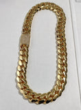 Gold plated Cuban link Big Boy 22mm Chain Cz Diamond Pave Lock