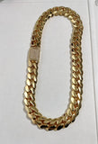 Gold plated Cuban link Big Boy 22mm Chain Cz Diamond Pave Lock