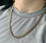 14k 6mm Gold Plated Cuban Link Chain  cuban link lock