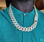 14k gold plated Iced out 20mm Big Cuban link Chain