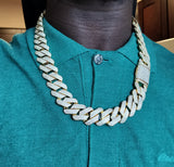 14k gold plated Iced out 20mm Big Cuban link Chain