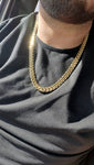 14k gold-plated flat Cuban Link 12mm chain