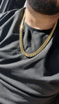 14k gold-plated flat Cuban Link 12mm chain