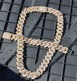 14k gold plated Iced out 20mm Big Cuban link Chain and Bracelet