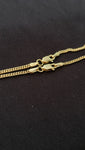 14k Gold over Silver 2mm small micro Cuban link 2 chains and 2 pendant set