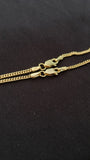 14k Gold over Silver 2mm small micro Cuban link 2 chains and 2 pendant set