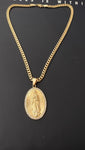 14k Gold Plated 6mm Cuban link Chain and Pendant