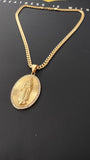 14k Gold Plated 6mm Cuban link Chain and Pendant