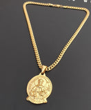 14k Gold Plated 6mm Cuban link Chain and Pendant