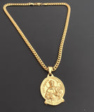 14k Gold Plated 6mm Cuban link Chain and Pendant